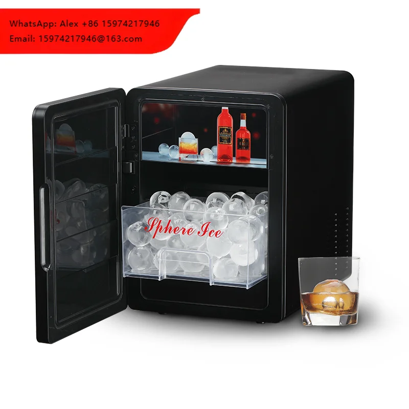 Stainless Steel 10Kgs/24H Sphere Ice Maker Machine Countertop Round Ice Machine Ball Ice Cube Maker Cocktails Bourbon