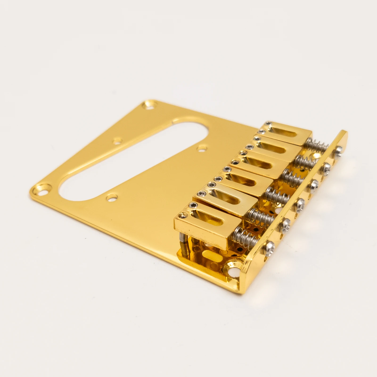 

Gold Brass Electric Guitar Bridge for Tele Style, Replacement Tremolo Bridge Tailpiece for Solid Body Guitar, Durable Hardware