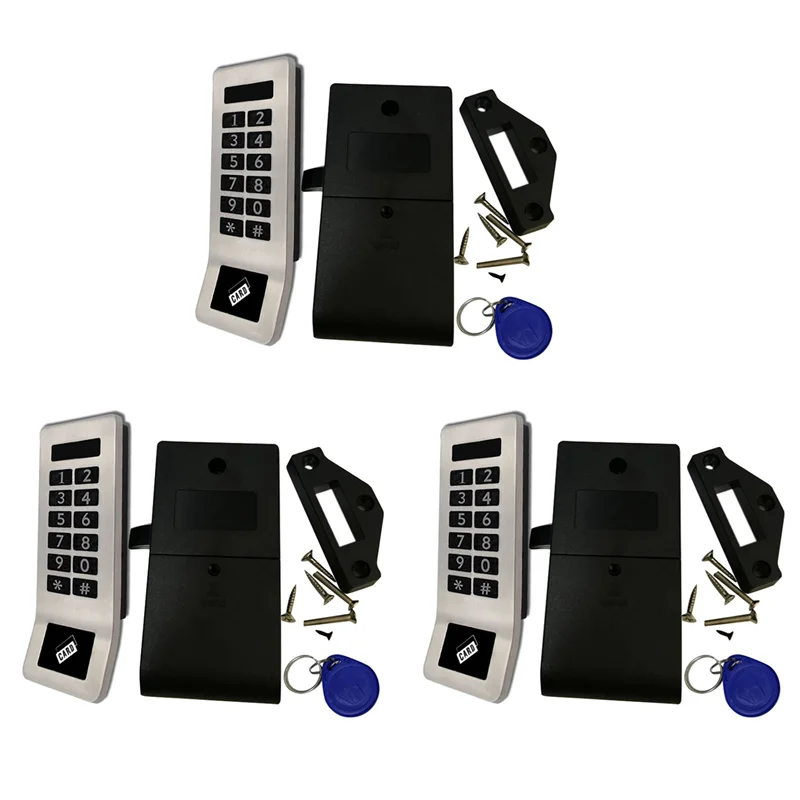 

ABMF-3X Stainless Steel Panel Digital Electronic RFID & Password Keypad Number Cabinet Door Code Lock With PULLER