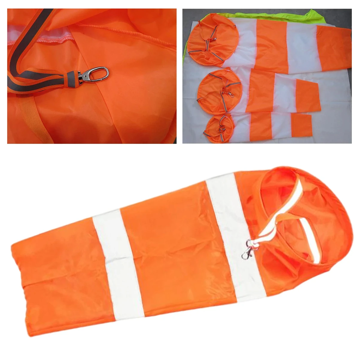 Outdoor Windsock with Reflective Belt 60/80/100cm Heavy Duty Airport Aviation Yard Farm Wind Direction Measurement Sock Bag 1Pc