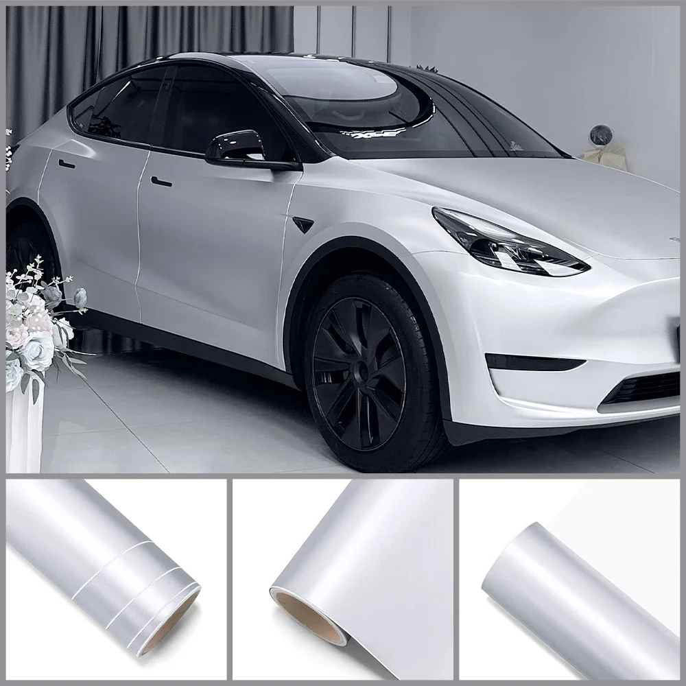 Matte Ice Film Silver Car Whole Body Wrap Vinyl Film Auto Color Change Sticker Protective Cover Decal DIY Car Tuning Accessories