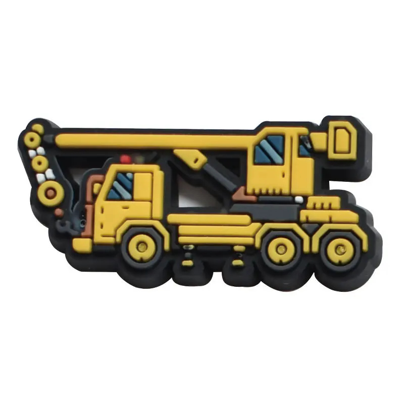 Excavator Bulldozer safety hat digging car shoe charms buckles accessories decorations for clog wristband bracelets DIY