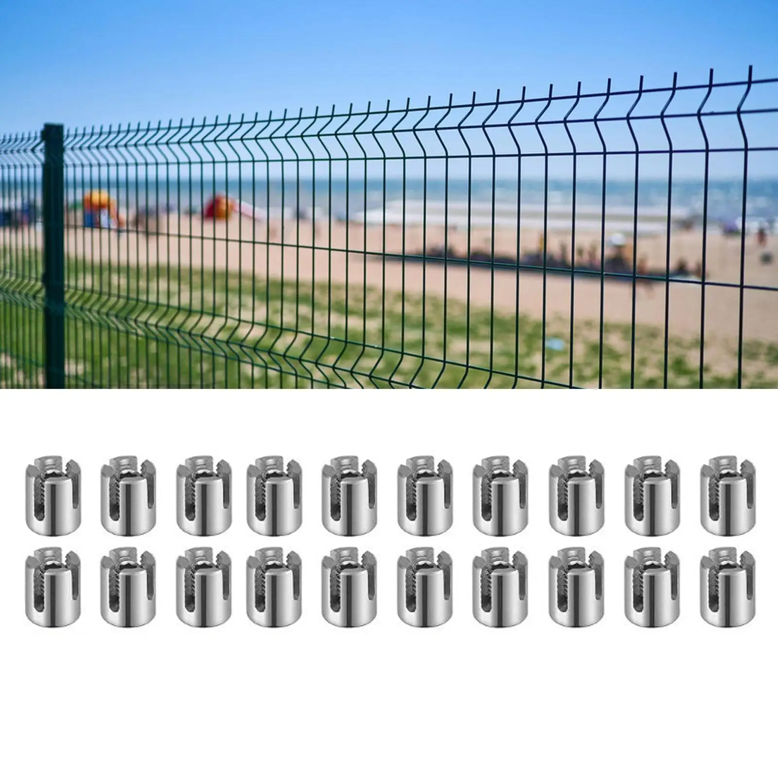

20 Pieces Railing Cable Cross Cable Clamps Stainless Steel Wire Clamps
