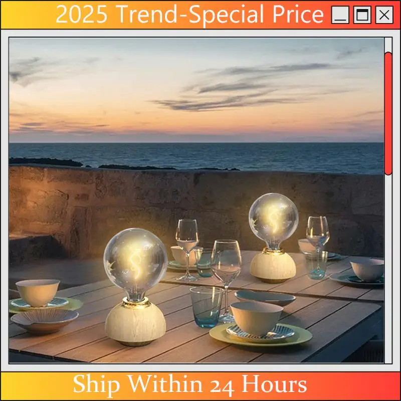 

A61Z Deals Glass LED Table Lamp Touch Dimmable Table Lamp Bulb Shaped Table Lamp For Indoor Decor Bedroom Table Lamp