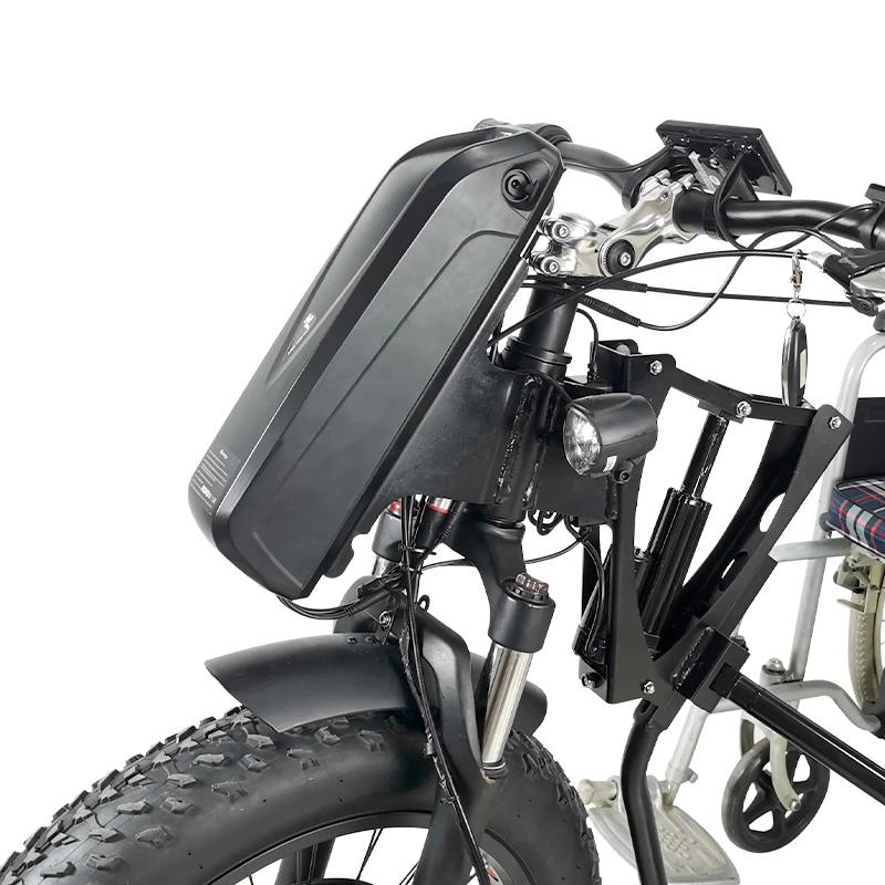 

New 48v 1200w Fat Electric Handcycle Kit 20x4.0 Inch Handbike Wheelchair Attachment With 13ah Steel Battery