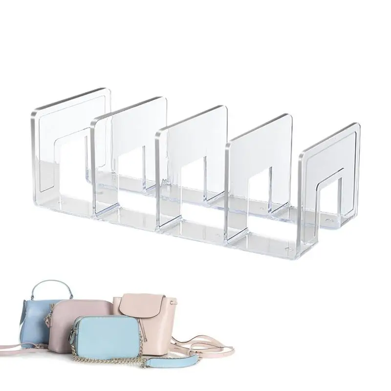 Handbag Storage Shelf Transparent Purse Bag Divider Wardrobe Bag Storage Rack Acrylic Purses Upright Display Bag Organizer