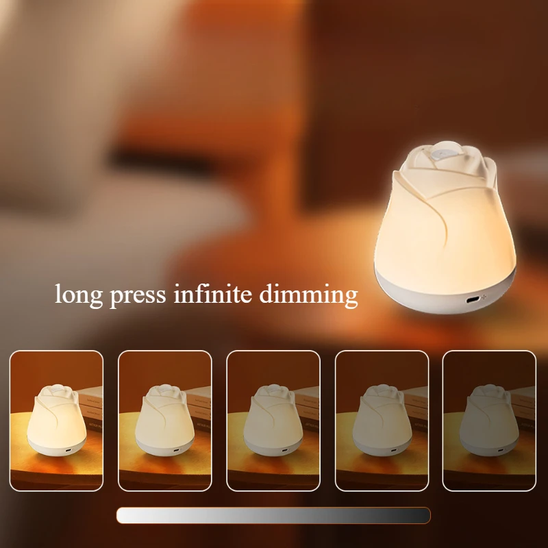 Schöne Mini LED Nachtlicht Lade Rose Schreibtisch Lampe Schlafzimmer Beleuchtung Atmosphäre Licht Tragbare