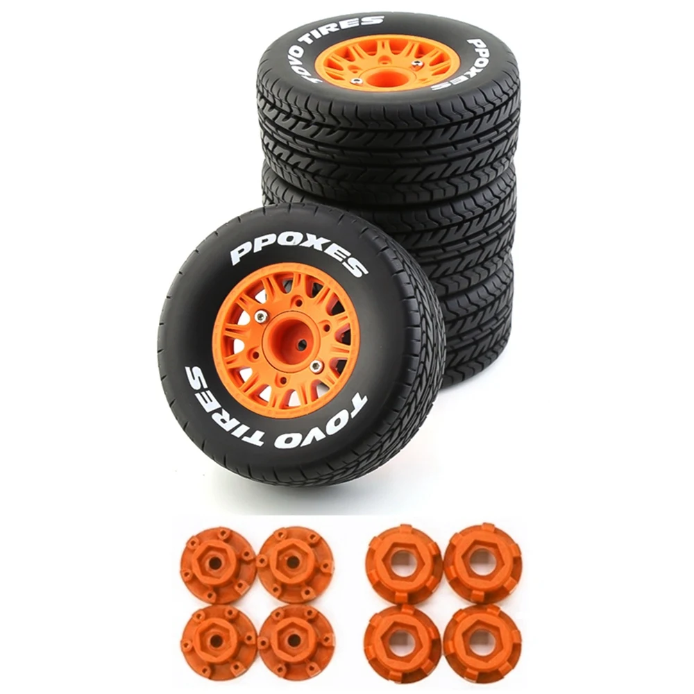 

4Pcs 113mm 1/8 1/10 Short Course Truck Tire Tyre Wheels with 12 14 17mm Hex for Traxxas Slash Arrma SENTON VKAR RC Car,2