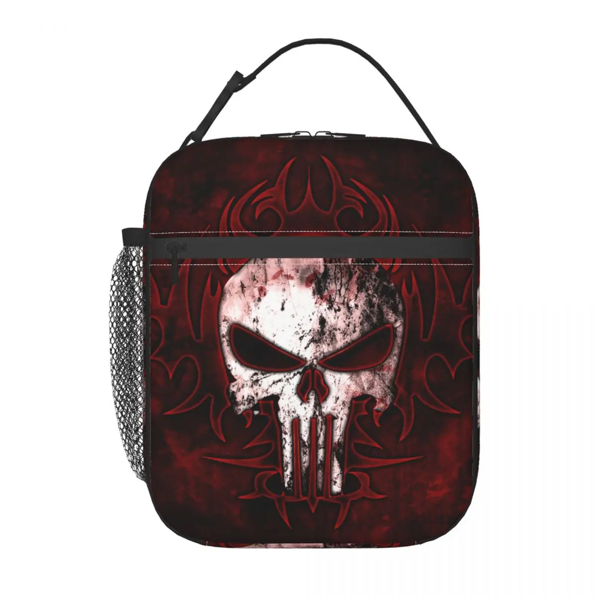 Vintage Skull Punisher Skeleton Insulated Lunch Bag for Women Cooler Thermal Food Lunch Box Camping Travel Portable Tote Bags