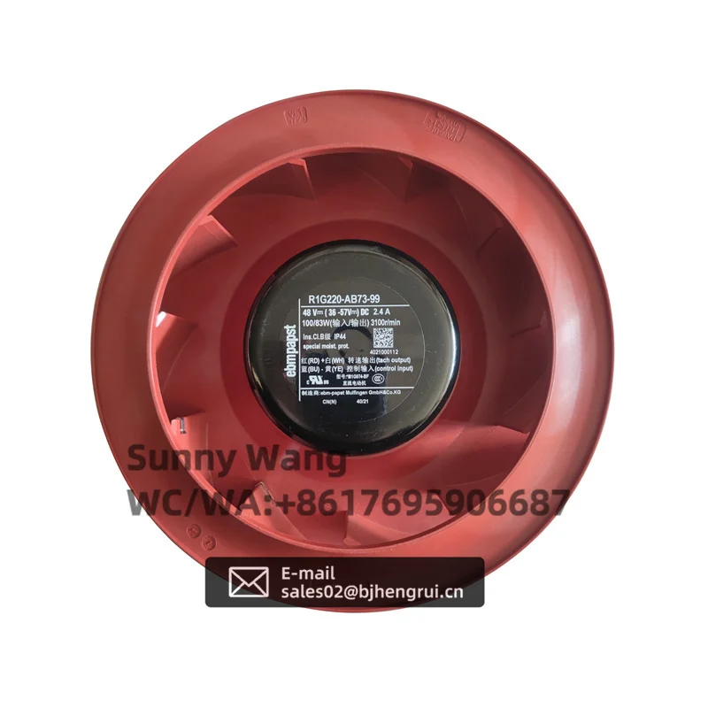 

ebmpapst R1G220-AB73-99 HVAC Air Conditioner Refrigeration Inverter Fan 48V 2.4A 100W/83W IP44 Centrifugal Cooling Fan