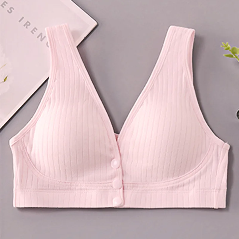 Cotton Nursing Bra Maternity Thin Section Undershirt Breastfeeding Underwear Without Steel Ring Front Open Buckle Breathable Pos