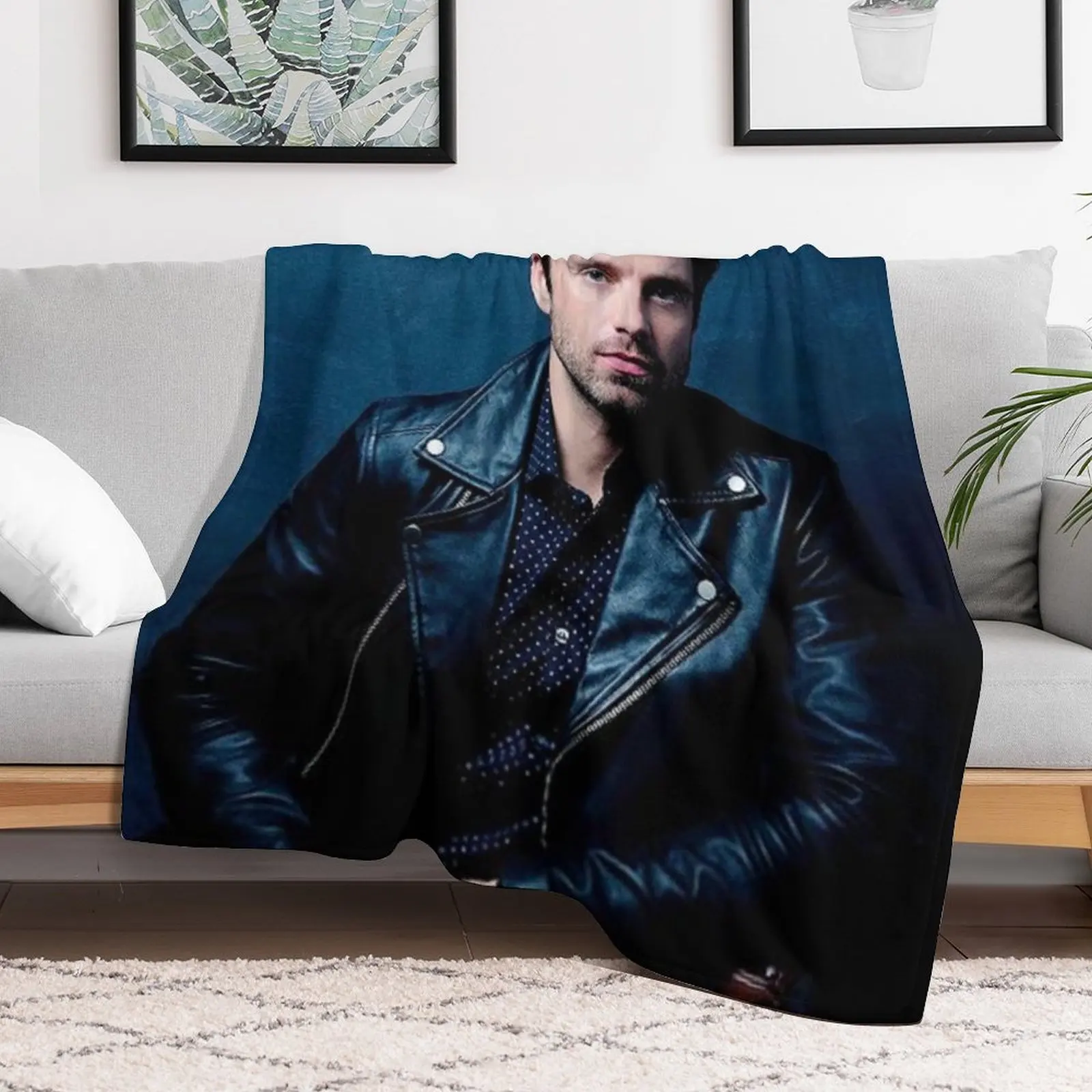 Sebastian Stan Throw Blanket Plush Cute Blankets