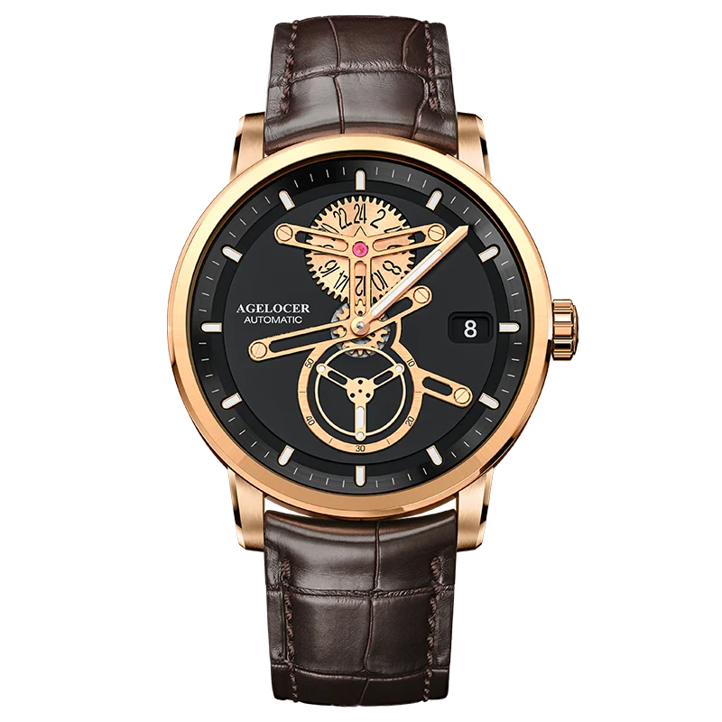 AGELOCER Original Astronomer Watch Space Station Luxury Automatic Mechanical Watch Birthday Gift for Men