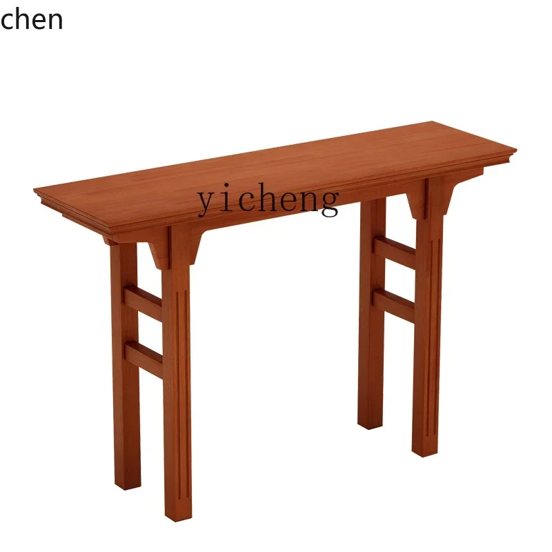 YFY New Chinese Style Solid Wood Console Lobby a Long Narrow Table Side View Modern Minimalist Altar