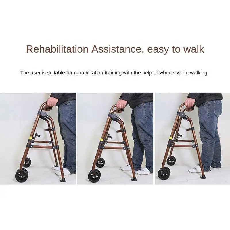 Folding Walker Trolley For the Elderly Disabled Fracture Lower Limbs Rehabilitation Training Walking Crutch Stand Mobility Aids