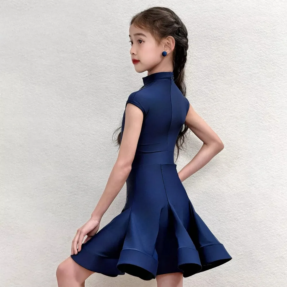 Girls Professional Latin Dance Dress for Ballroom Rumba Cha Cha Samba Practice And Performance Children's Dancewear