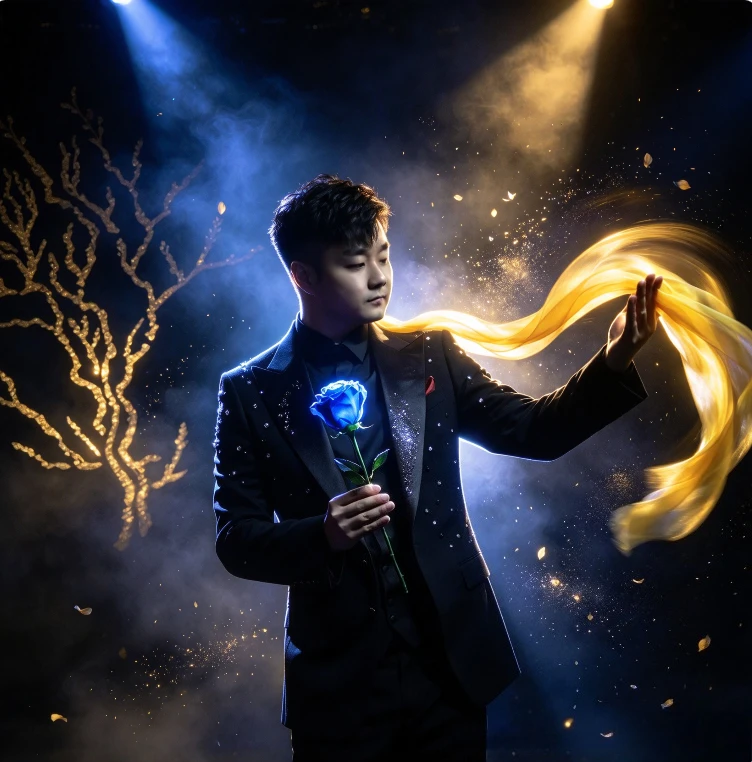 Dream Rainbow Leon King Rose Magic Stage Routine Color Changing Rose Production Vanish Transformation Multiplication Magic Prop