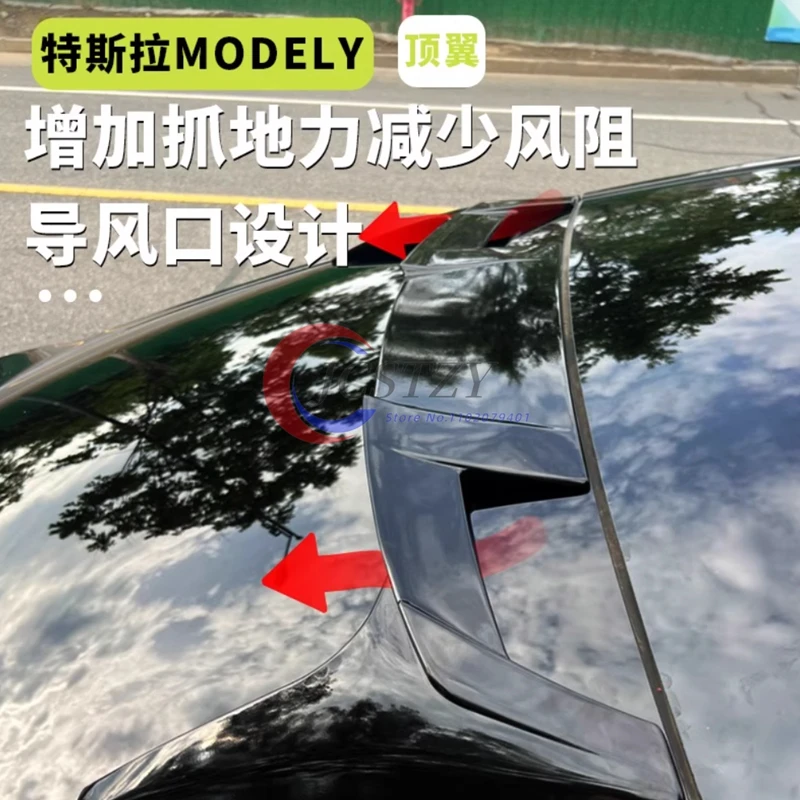 

Для Tesla Model Y 2021-2024: Спойлер на заднее стекло и крышку багажника, внешние тюнинг-аксессуары для автомобиля