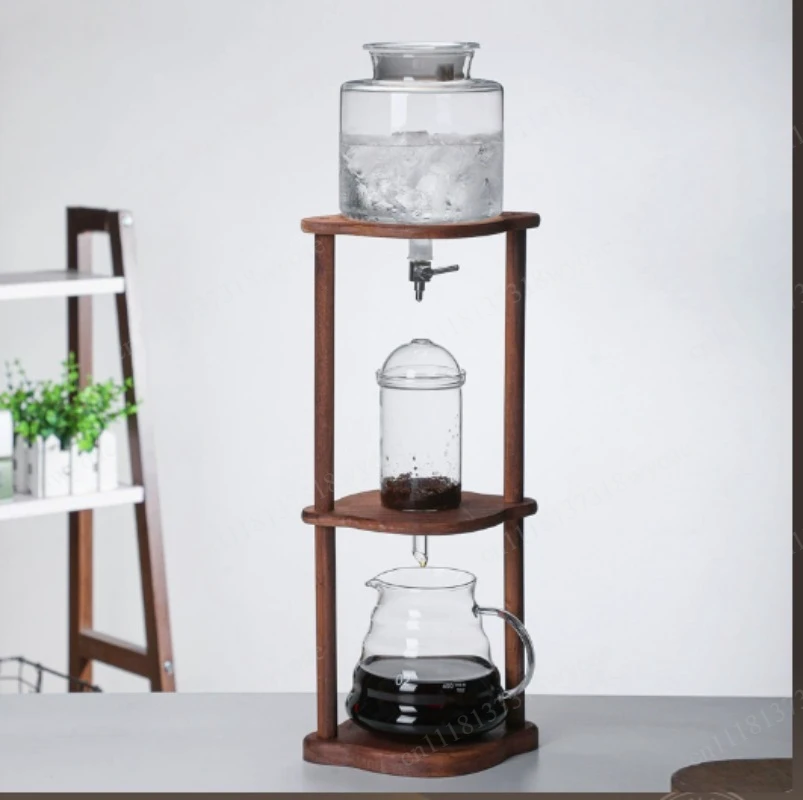 New 4-person glass drip coffee ice drip pot, borosilicate glass ice extract cold bubble drip coffee pot