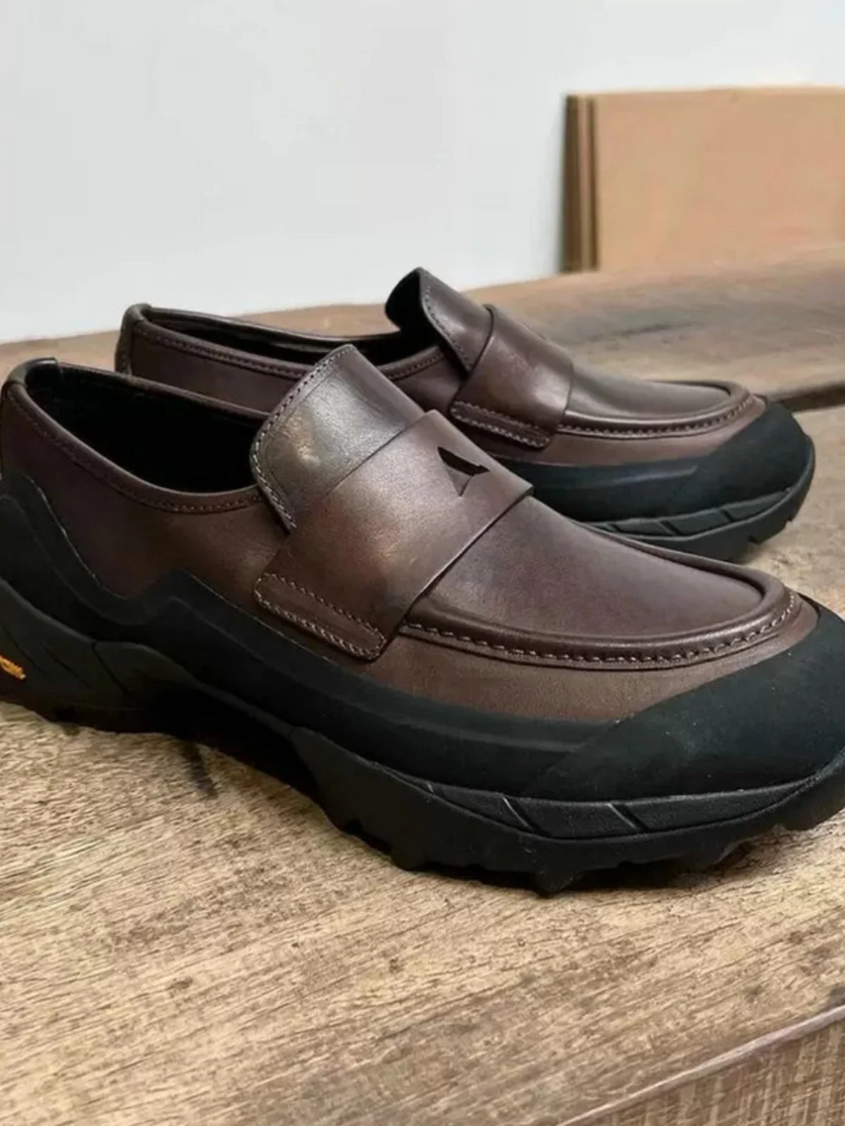 

ROAPOYANA round Toe Slip-On Casual oes Leisure Walking oes ex Commuter Leather oes Briti Sle Spring Faion