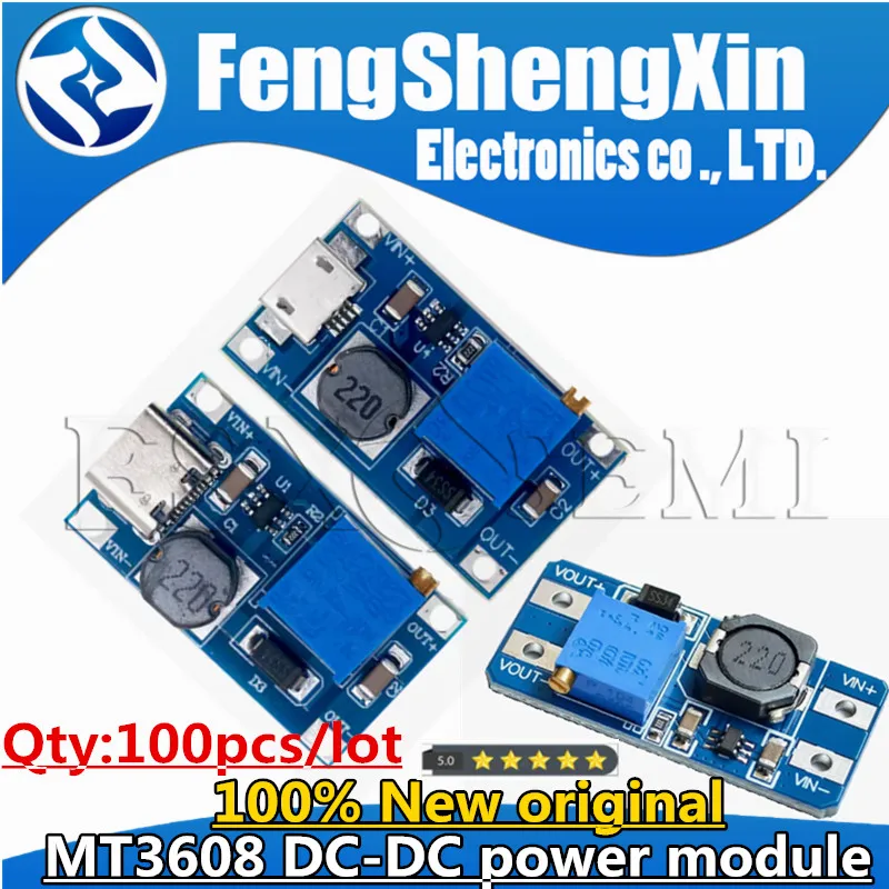 MT3608 DC-DC Step Up Converter Booster Power Supply Module Boost Step-up Board MAX output 28V 2A for arduino diy kit