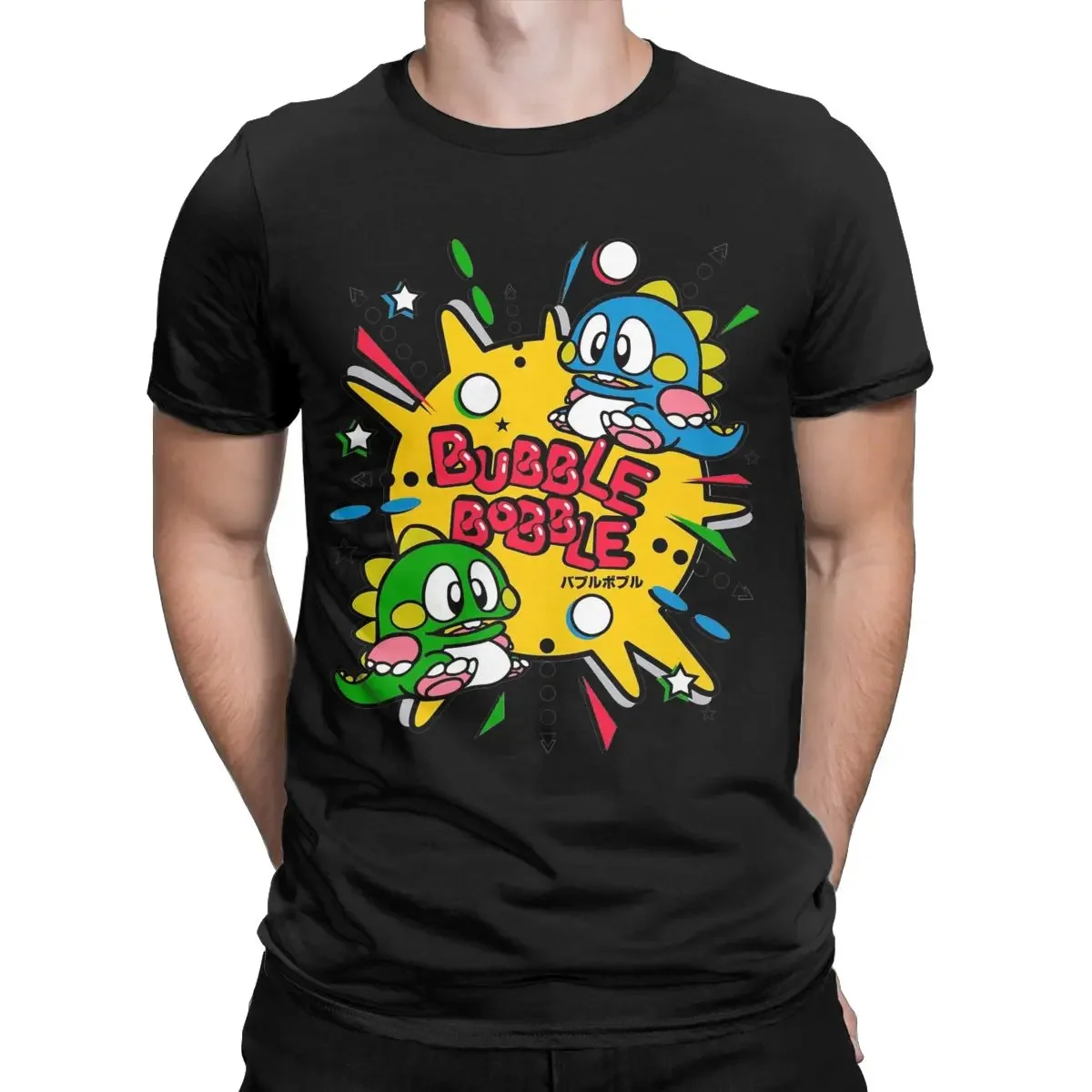 Bubble Bobble T-Shirt for Men Leisure 100% Cotton Tee Shirt Crew Neck Short Sleeve T Shirts Graphic Printed Clothing