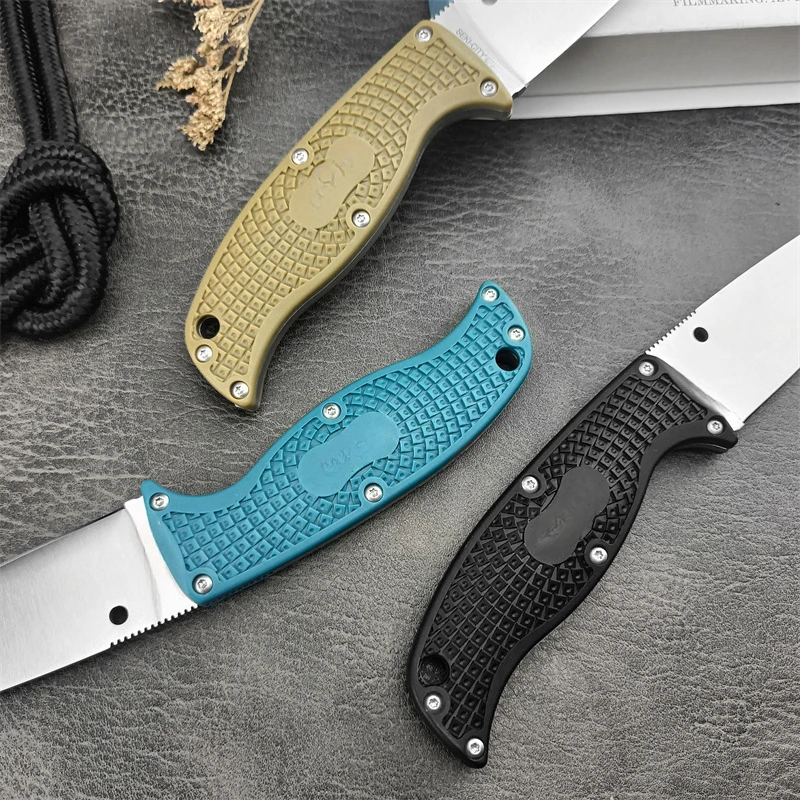 C39 Outdoor cutting knife, nylon fiber handle D2 Handle Camping Survival Tactics Hunting EDC pocket folding pocket knife