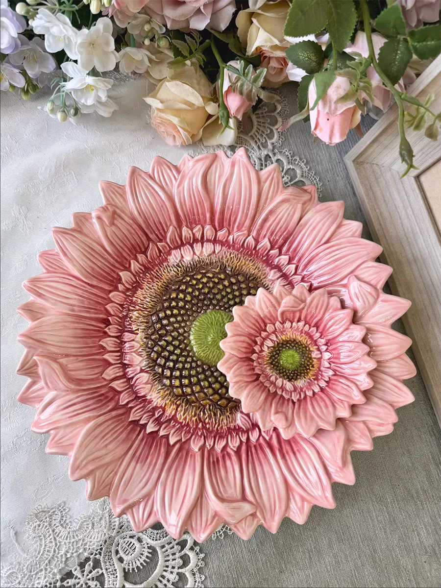 Suower Cerc Creative Personalized Floral Sle Fruit Tray for Living Room Coffee Table Sna Tray Home Decor Accories