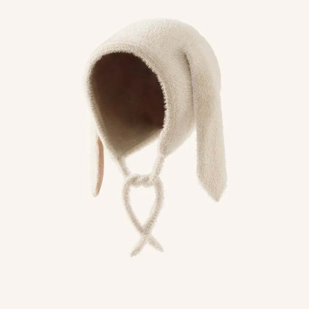 

Personality Elastic Children Pullover Cap Solid Color Trendy Rabbit Ear Knitted Hat Cartoon Dome Kids Woolen Hat Outdoor