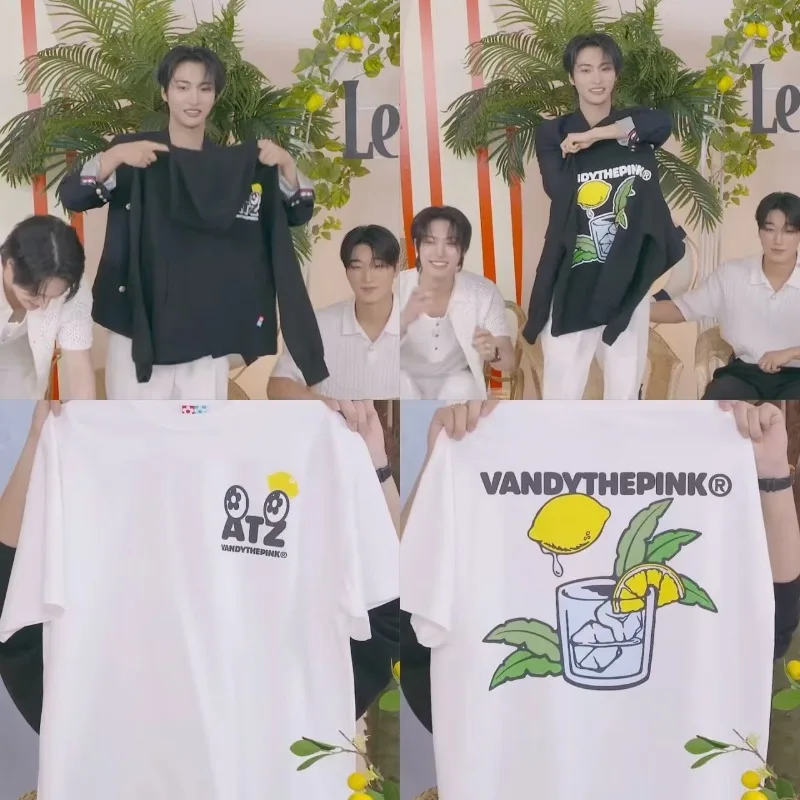 

ATEEZ Lemon Drop 2025 T-shirt Golden Time Part 3: 3D Printed Pattern Retro Quick Drying T-shirt in Couple Neutral Clothing