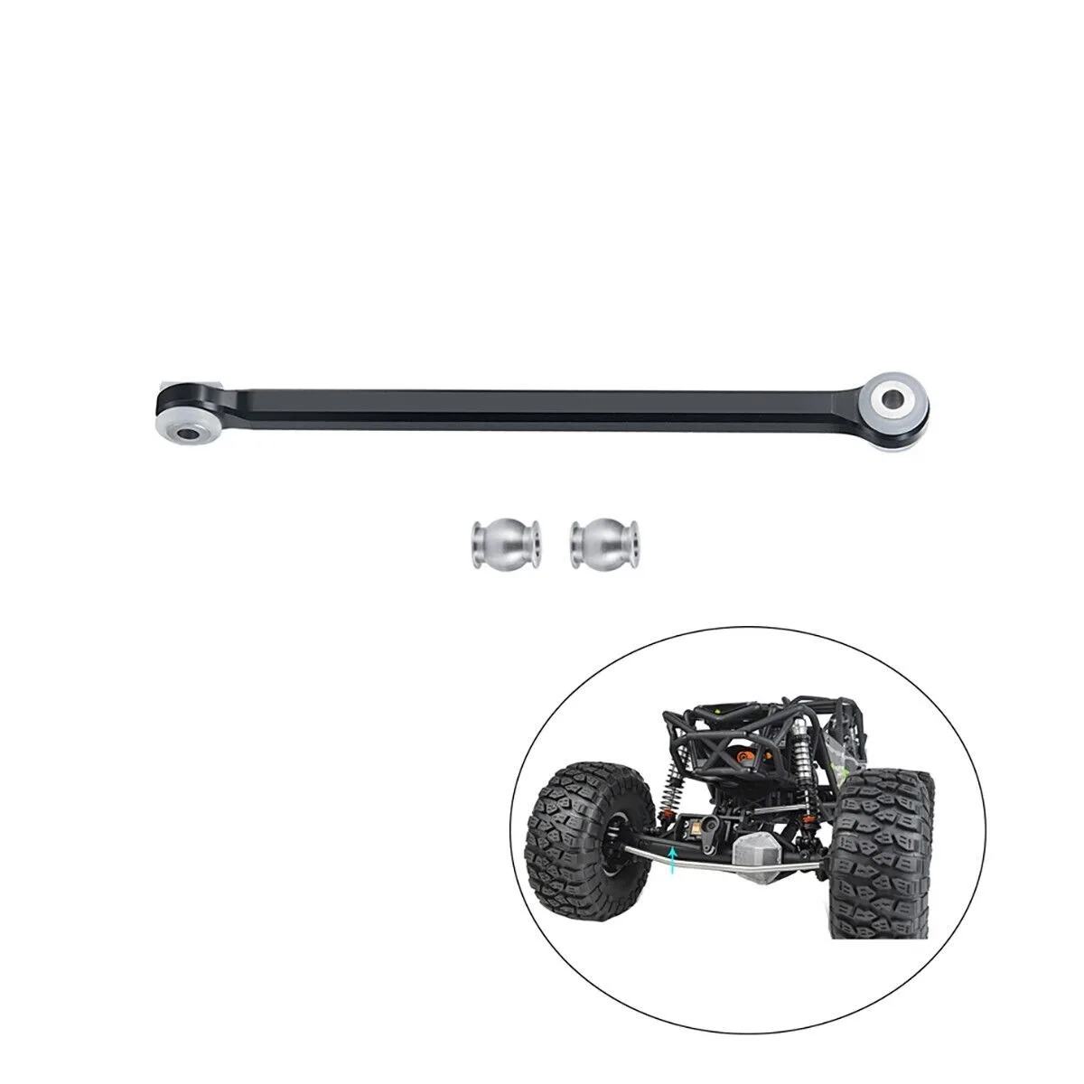 

LCX Racing 1/10 RC Crawler CNC Aluminum Front Axle Servo Link Steering Link Upgrades Parts Accessories for Axial RBX10 RYFT