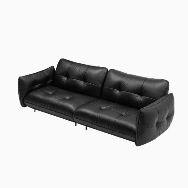 

French retro Walker sofa, new style, new antique down, straight row leather sofa