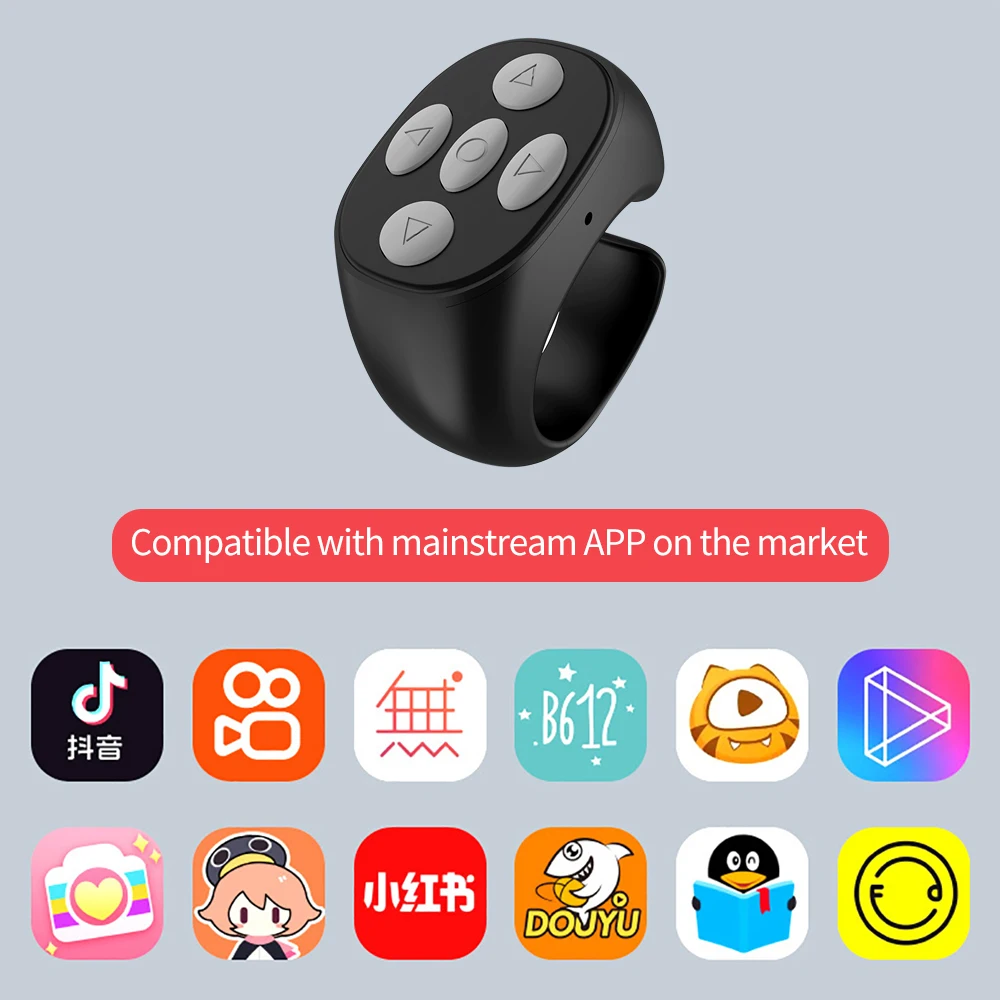 For TikTok Ring Bluetooth Remote Control Fingertip Selfie Video Controller Automatic Page Turner Browsing For Mobile Phone