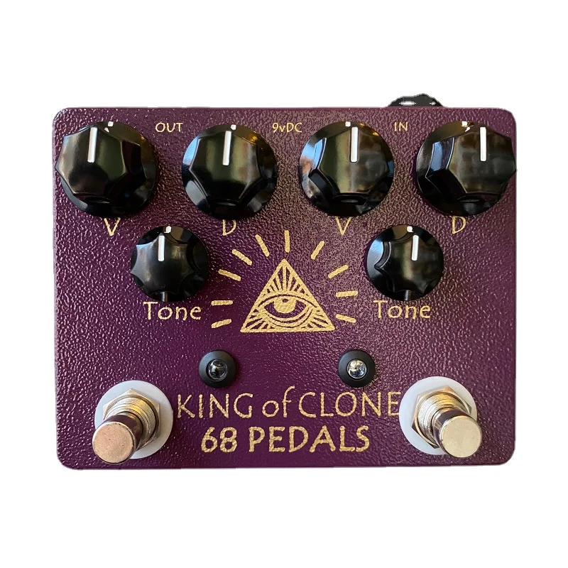 68pedals King of Tone Overload Single Block Effector Analog King of Clone Overdrive Stompbox Man Remake Effect