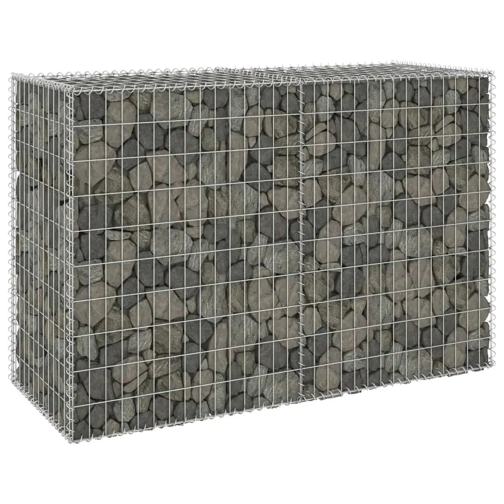 Dinding Gabion baja galvanis dengan penutup-59.1x23.6x39.4 pagar taman luar ruangan