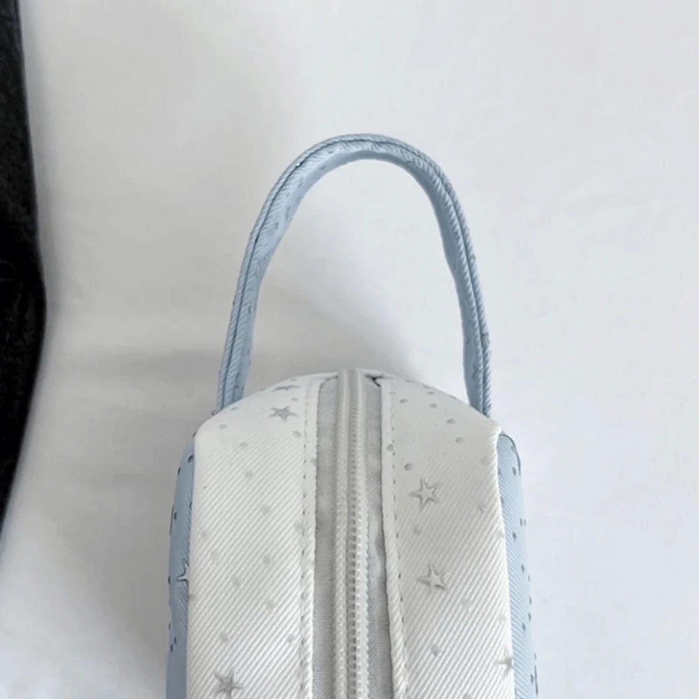 Star Pattern Sanitary Towel Organizer Handheld Contrast Color Makeup Storage Bag Zipper Comfortable Assembling Makeup Organizer