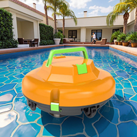 Solar Rechargeable Cordless Robotic Vacuum Swimming Pool Surface Cleaner Tablet Suction Feature Pool Cleaning Tools Accessories