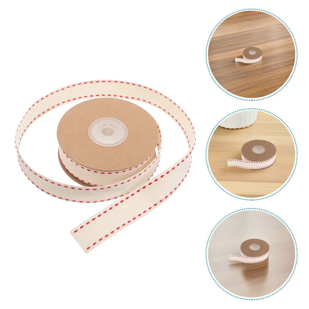 

2Pcs 10 Yards 2Cm Wide Dotted Cotton Stripe Ribbon for Craft Sewing Trim DIY Bow Making Present Packaging Floral Ribbon