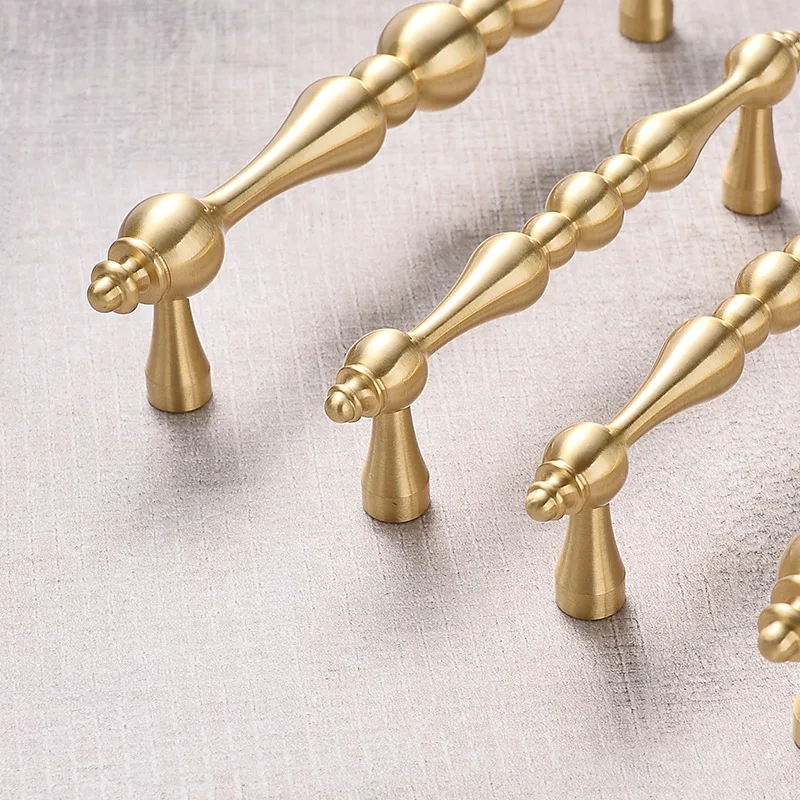 New Style Brass Handle Modern Simple Cabinet Door Gold Light Luxury Wardrobe Cabinet Shoe Cabinet Drawer Nordic Brass Handle