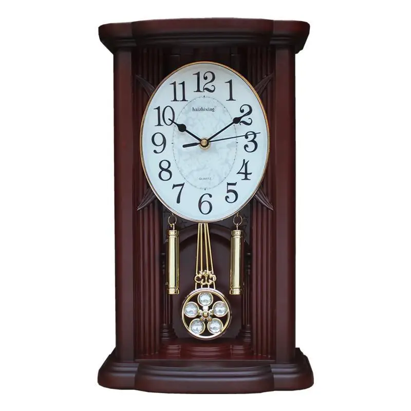 Creative Pendulum Clock Living Room Wall Quartz Music the Hour Antique Watch Silent Home and Decoration Decor Clocks Garden