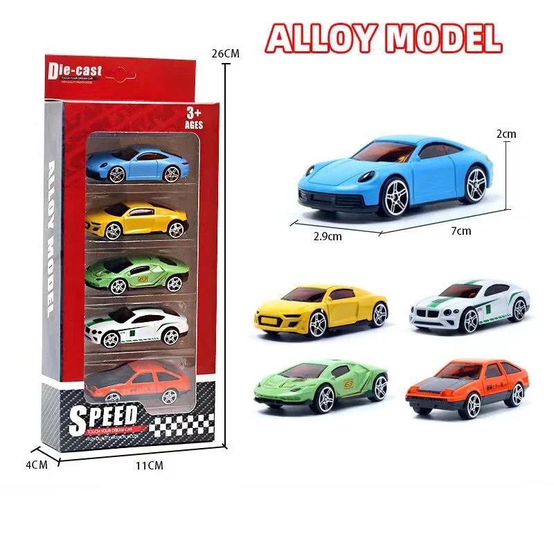 

5Pcs Simulated Children Hot Wheels Toy Multi-Style Taxiing Alloy Mini Car Model Kids Pocket Small Sports Car Toys for Kids