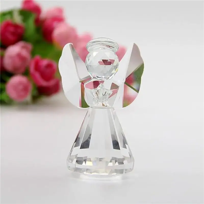 A93E-2X Crystal Angel Figurine Decor, Glass Guardian-Angel Statue Figurines Collectibles, For Women