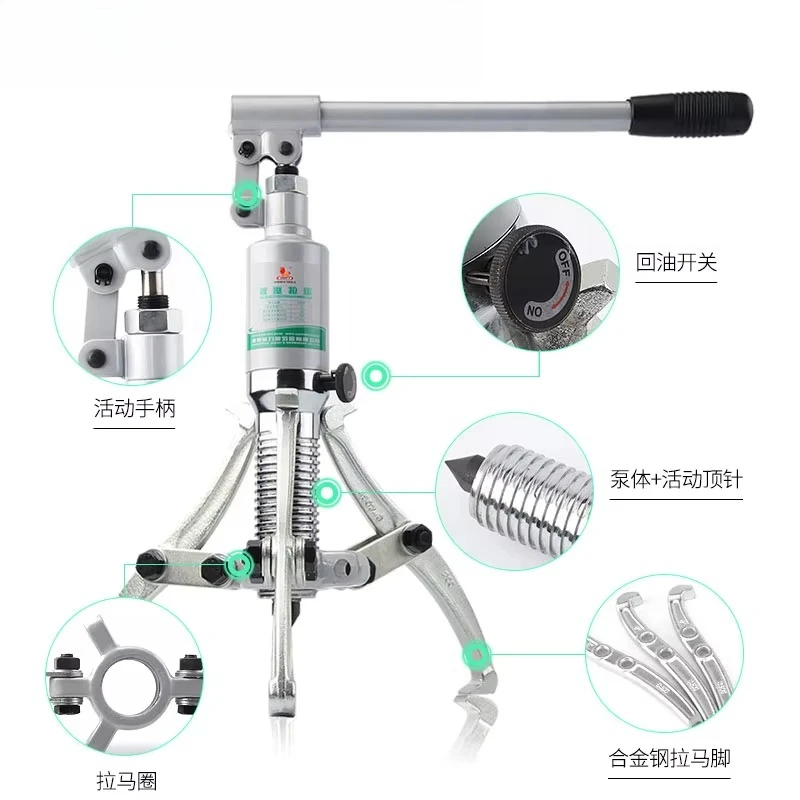 5-50 Ton Heavy High Quality Hydraulic Pump 3 Jaws Manual Handle Gear Tool Puller Bearing Puller