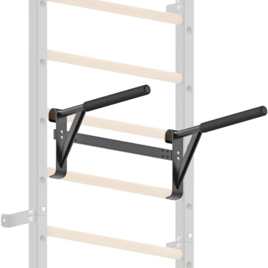 Wall Mounted Gymnastic Stall Bar 2x2 Swedish Ladder with 1 Hole Solid Wood Grips Pull-up Bar for Home Wall Gym School Training