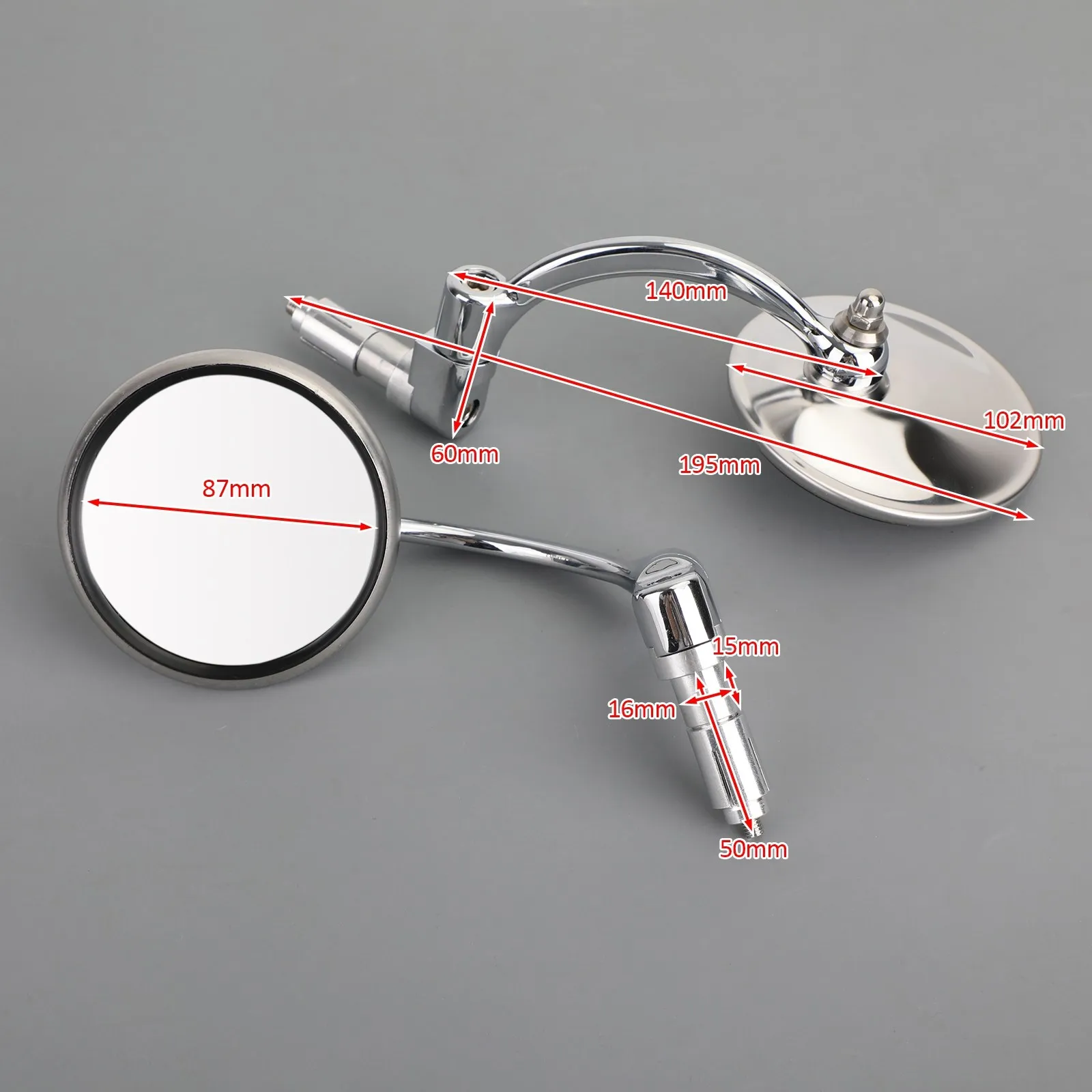 Artudatech Chrome Round Rearview Mirrors Bar End Mirror for Motorcycle Chopper Cafe Racer