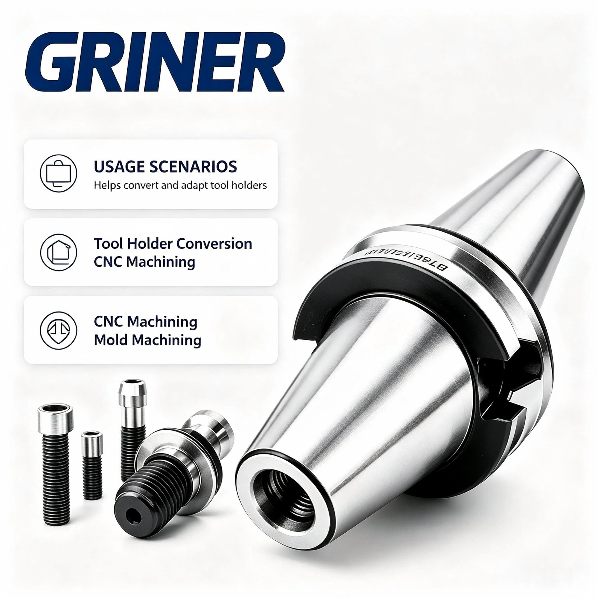 GRINER BT50 To BT40 Reduction Adapter Sleeve CNC Spindle Transition Taper Sleeve For Machining Center