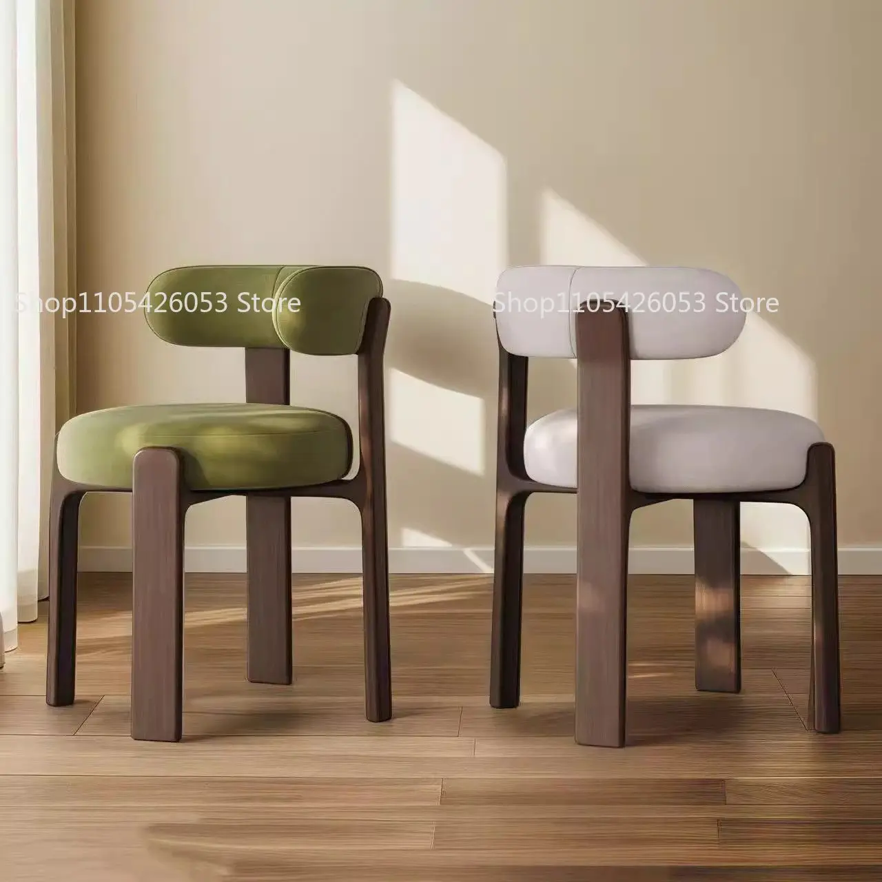 Taburete de Maquillaje Francés, para Sala de Estar, Simple, de Madera Maciza, Silla de Comedor, Medieval, Mesa de Comedor, Retro, con Respaldo, Silla, Taburete