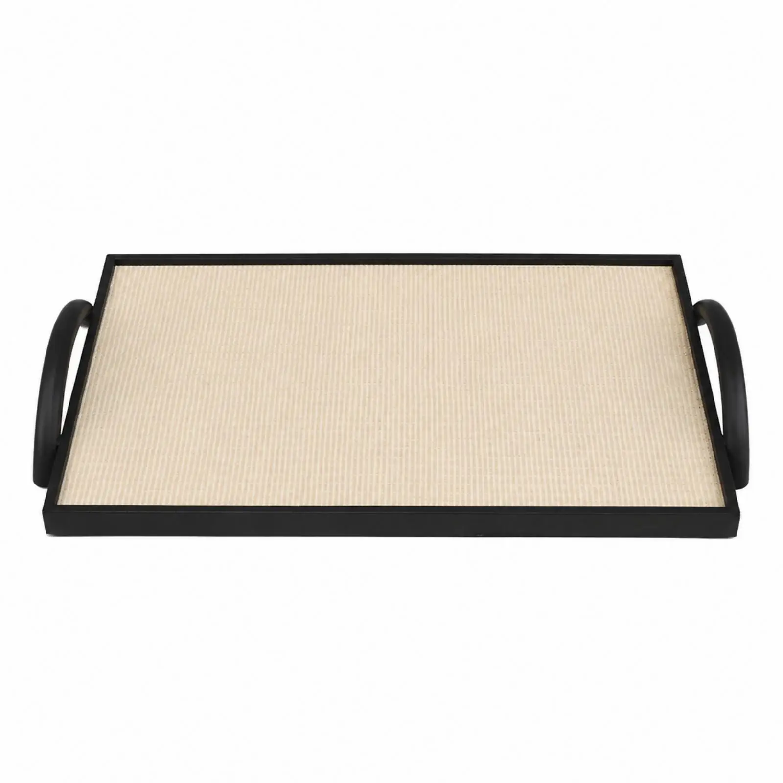 Elegant Metal Leather Decorative Tray for Vanity Storage and Aroma Display Rectangular Centerpiece Tray with Handles for Home