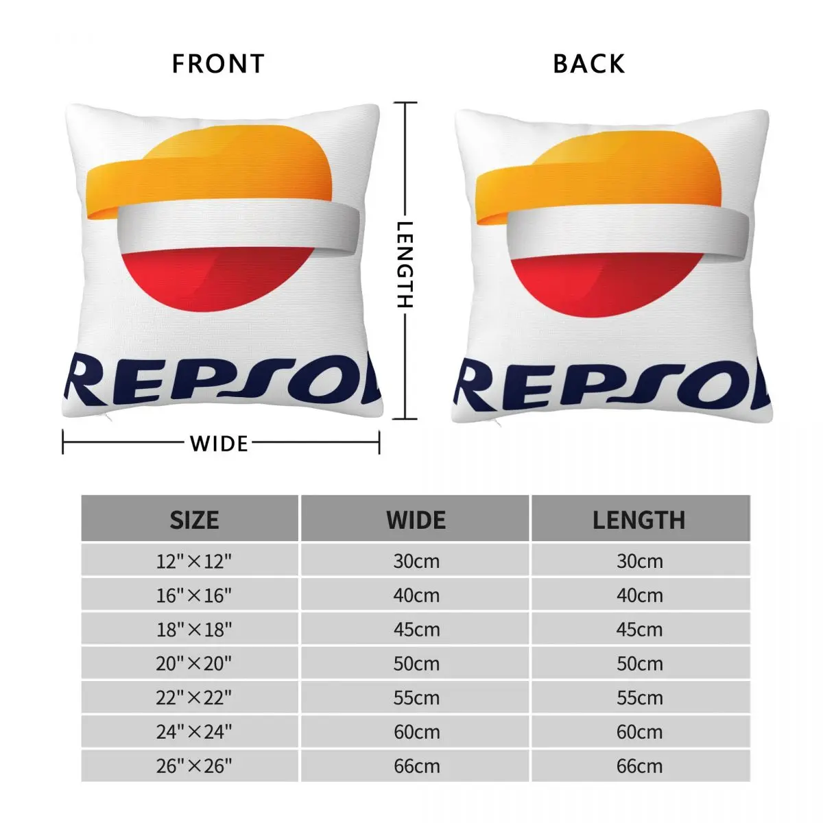 Repsol Square Pillow Case for Sofa Throw Pillow