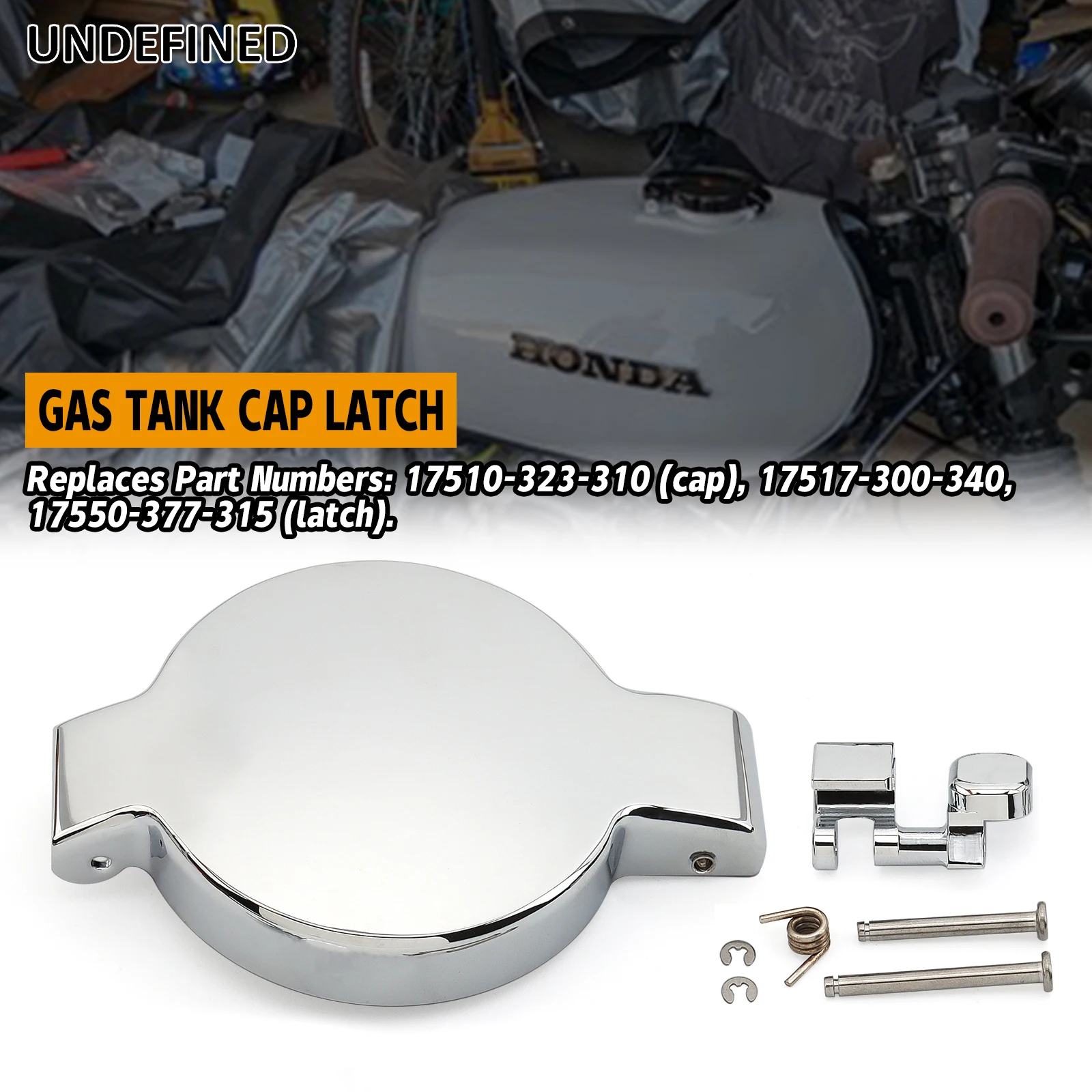 

Motorcycle Aluminum Gas Tank Cap & Hinge Latch For Honda CB200 CB350 CB360 CB450 CB500 CB550 CB750 17517-300-340 17550-377-315